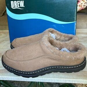 Palmer by Drew slip on clog camel microsuede 6E width. XX-WIDE NEW